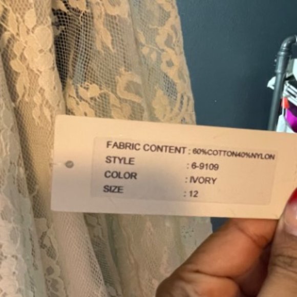 Rickie Freeman For Teri Jon Women's Off-The-Shoulder Lace Blouse Ivory Size 12 - Picture 9 of 14